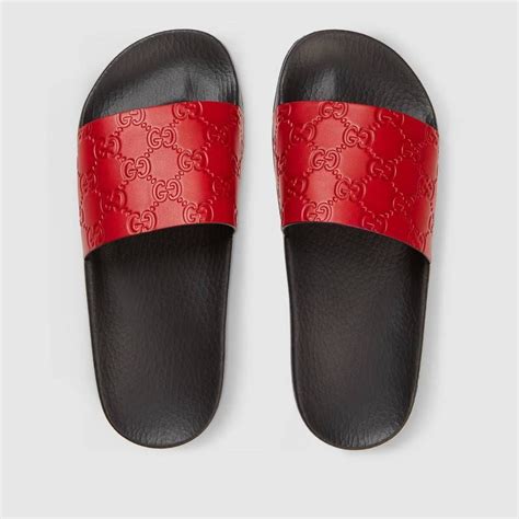 red gucci jelly slides|women gucci slides size 11.